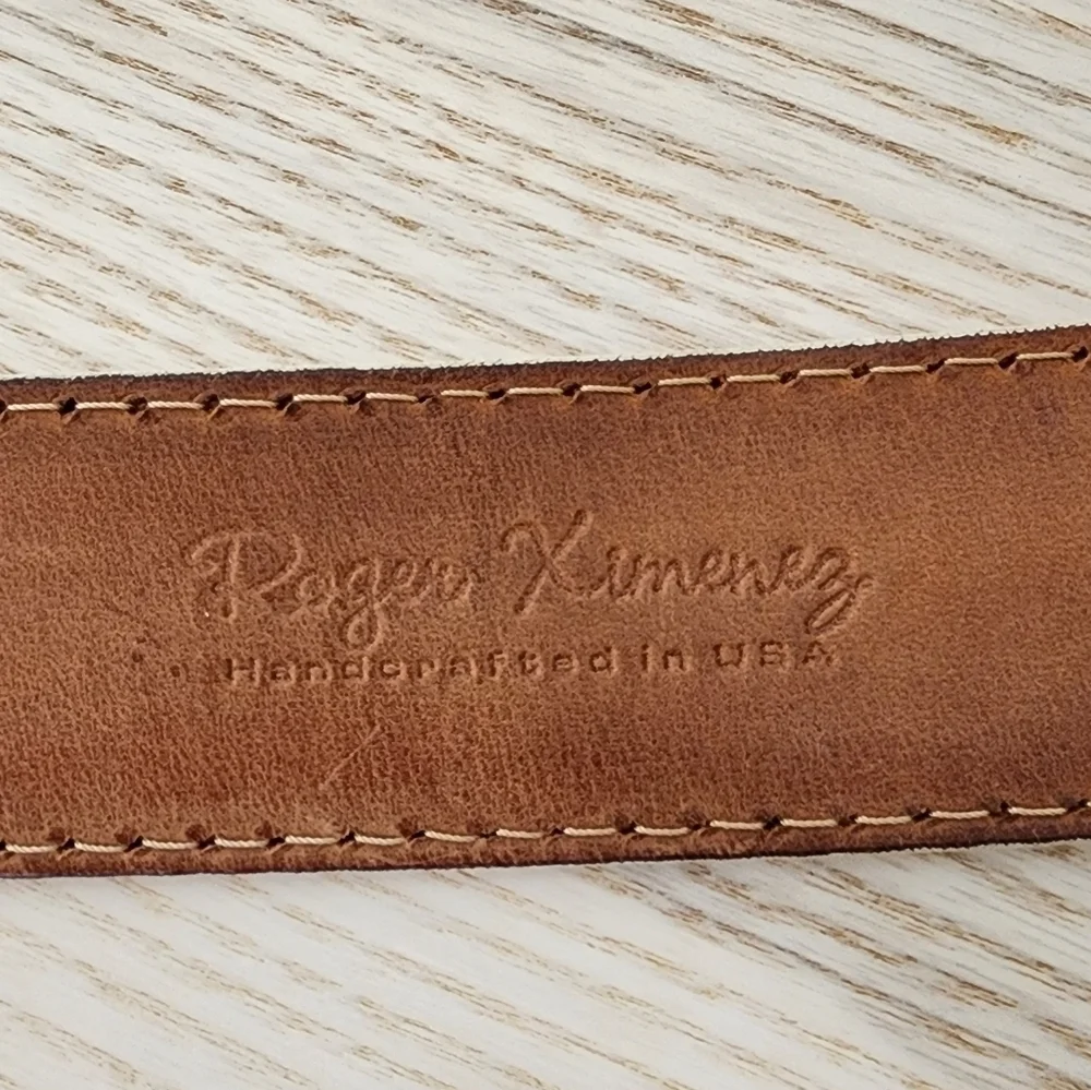 Roger Ximenez White French Calf Leather Belt